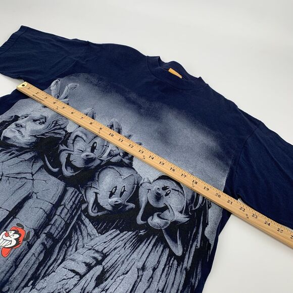 Vintage 1995 Animaniacs Mount Rushmore Short Sleeve T-Shirt Size Large Mans Blue - Picture 10 of 11